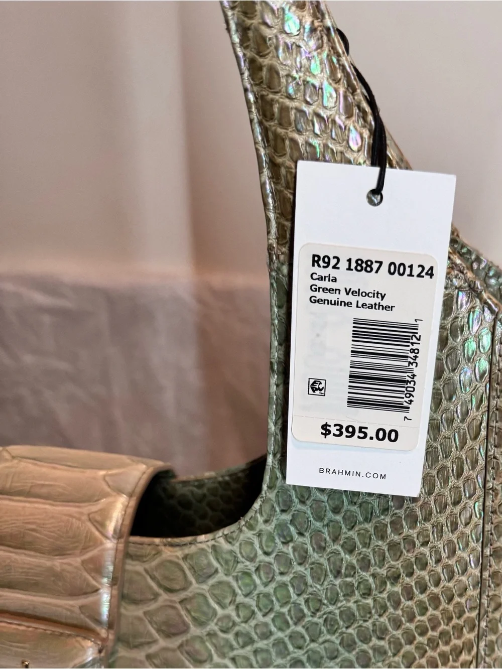 Brahmin NWT Large Carla Market Tote in Green Velocity — Rare!